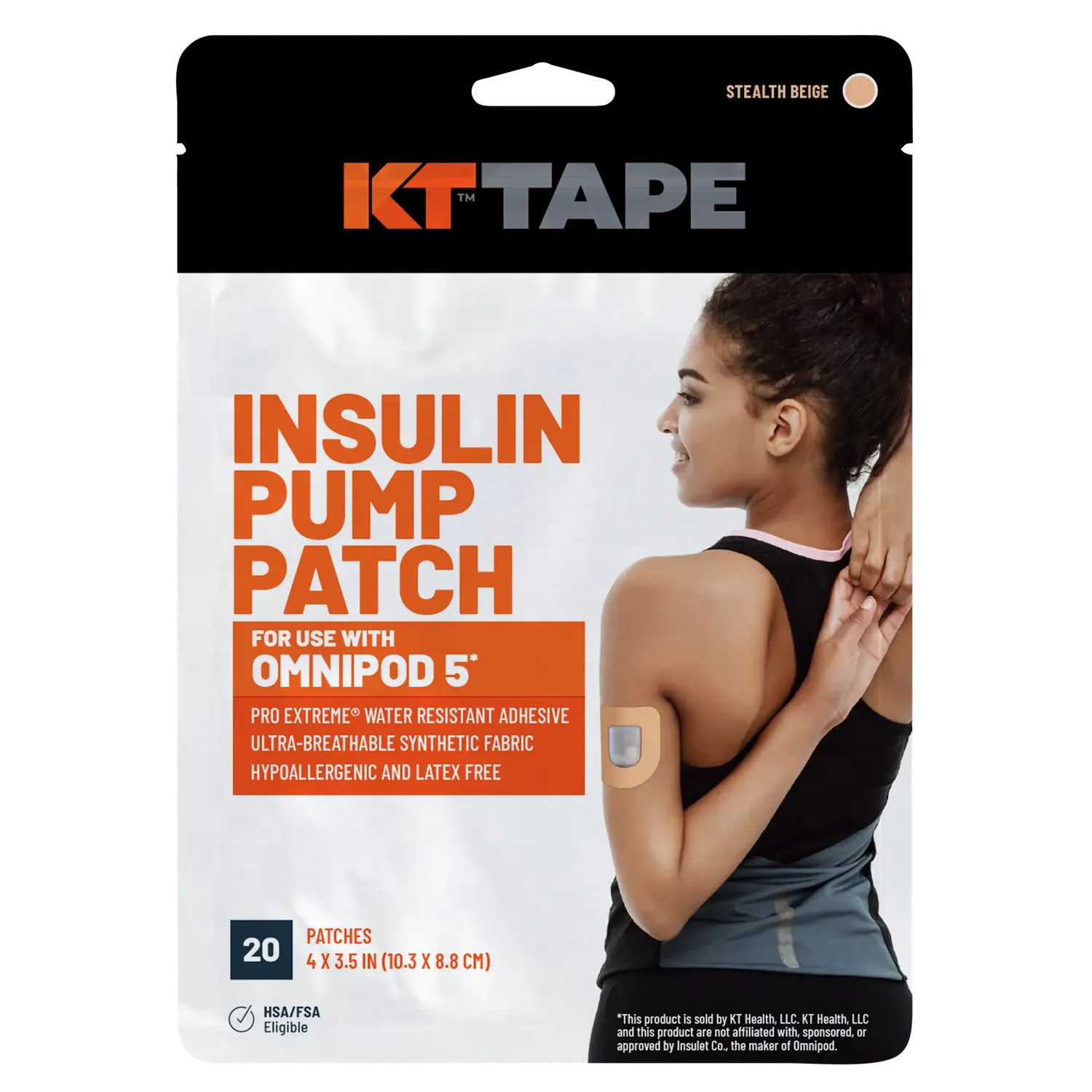 KT Tape insulinepomp patch Omnipod 5 huidvriendelijk