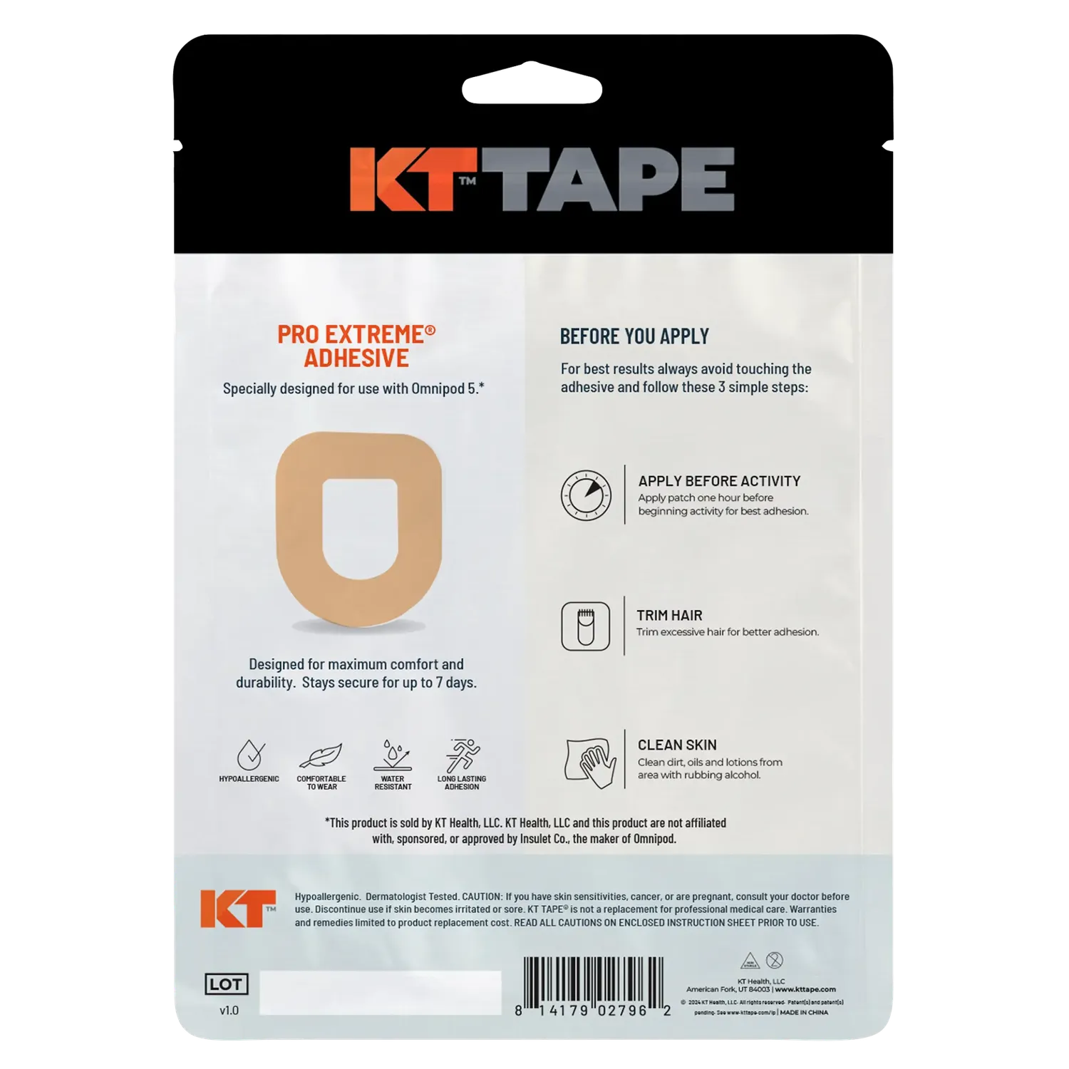 KT Tape insulinepomp patch Omnipod 5 huidvriendelijk