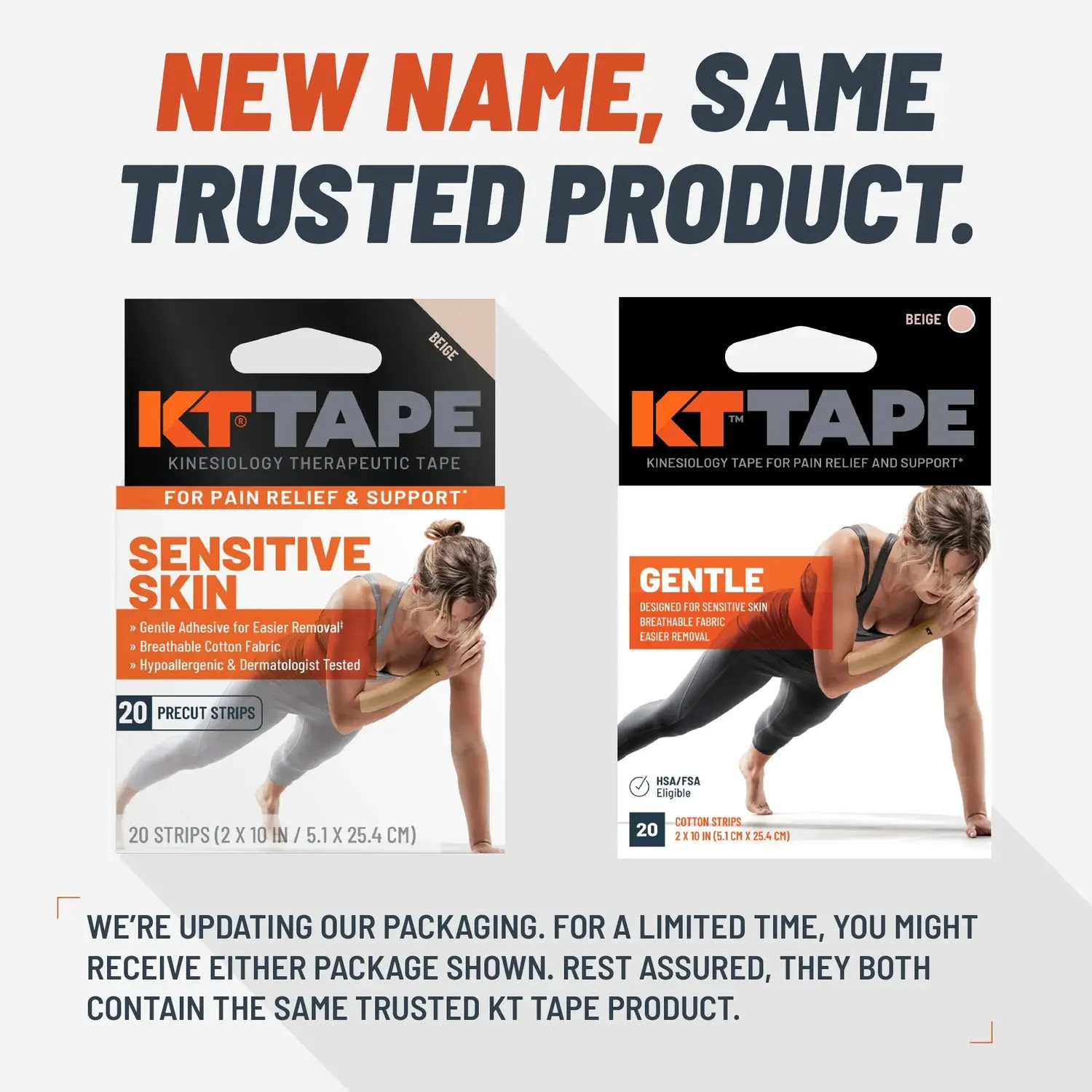 KT Tape Sensitive Skin kinesiotape 20 strips – gevoelige huid