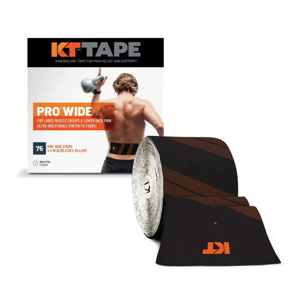 KT Tape Pro Wide kinesiotape jet black 75 strips