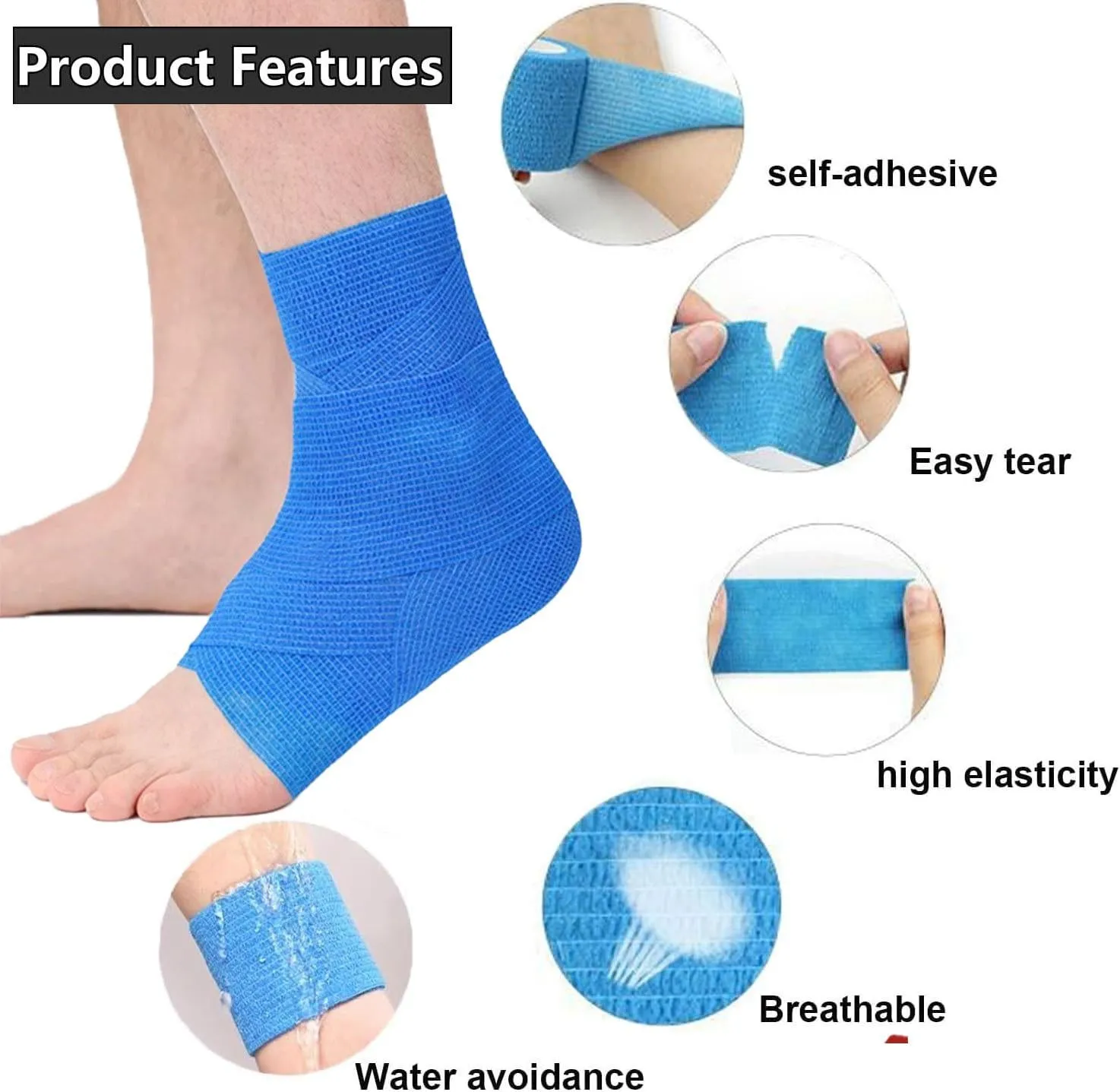 Anampion zelfklevend verband blauw 5cm x 4,5m 15 rollen