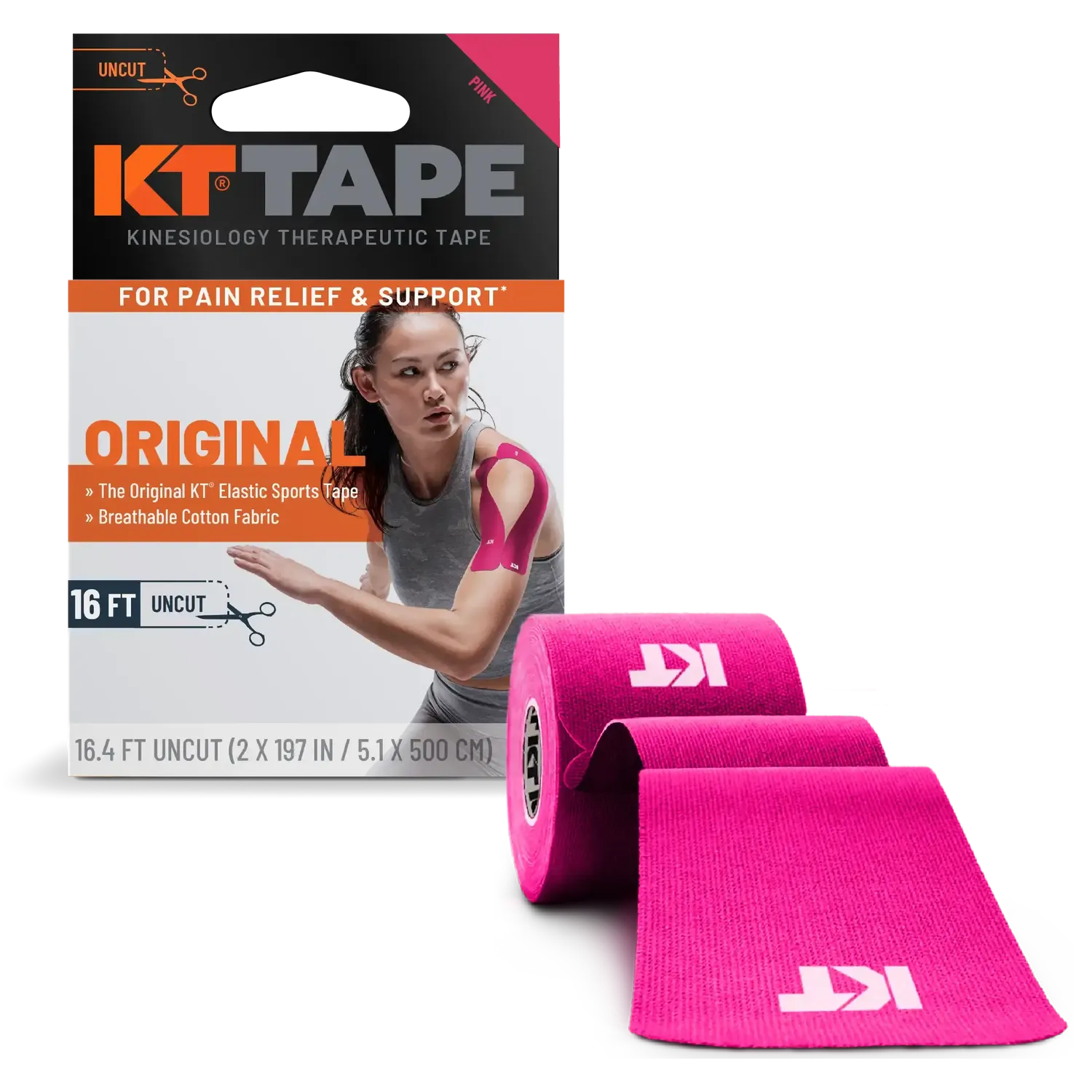 KT Tape Original Cotton kinesiotape ongesneden 16 ft hypoallergeen