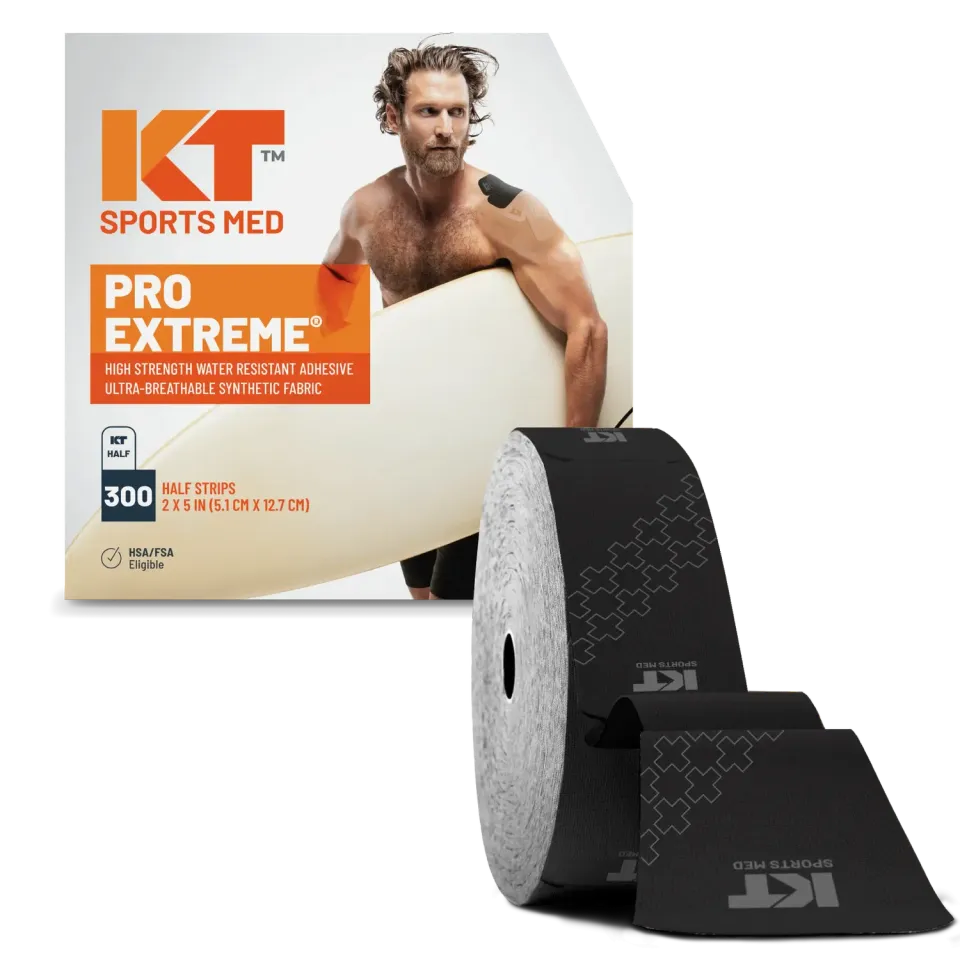 KT Tape Pro Extreme kinesiotape 300 halve strips zwart