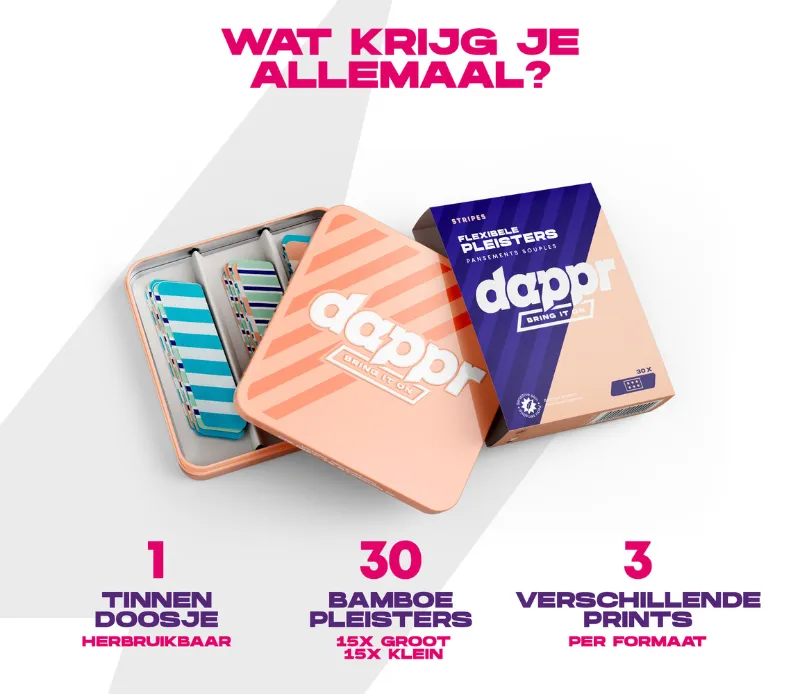 Dappr Stripes pleisters bamboe vrolijke patronen