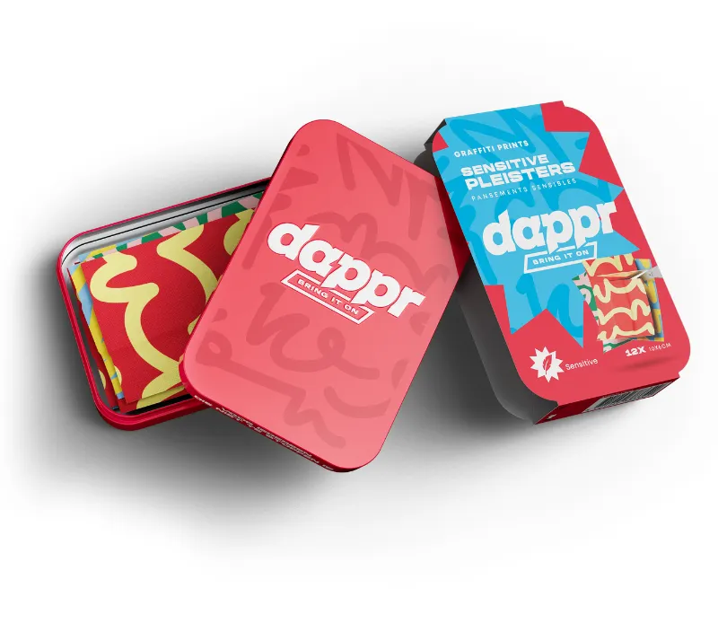 Dappr Graffiti knippleister 12 strips huidvriendelijk