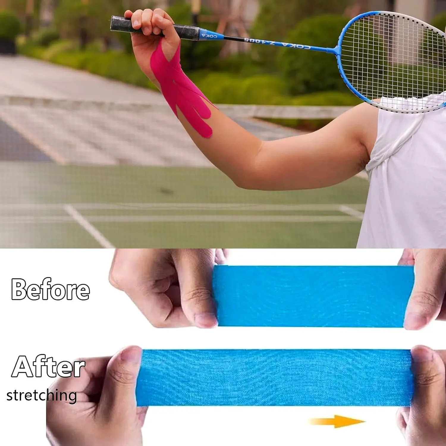 Anampion Kinesiology Tape pols kinesiotape 12 strips multicolor elastisch