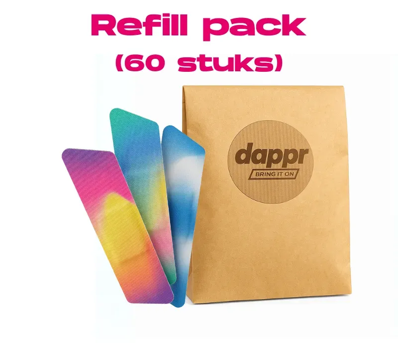 Dappr Tie Dye Family Mixpack pleisters 60 stuks groot en klein