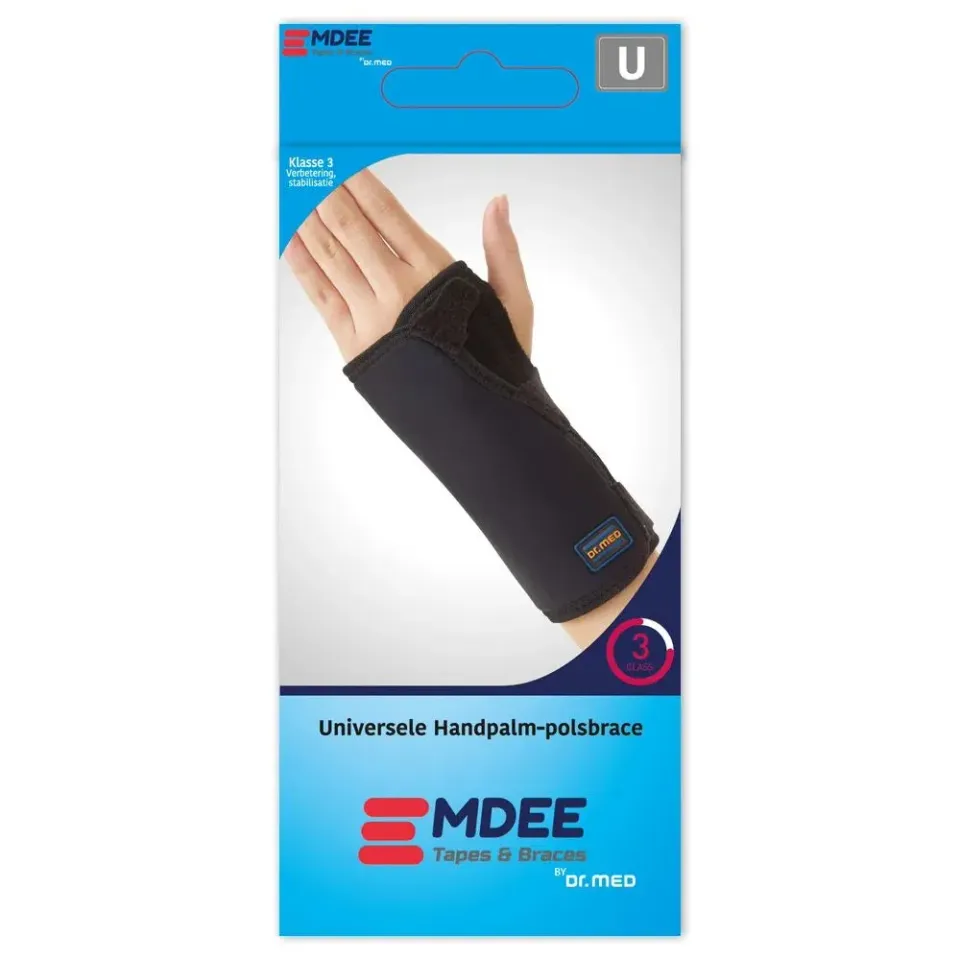 EMDEE Verstevigde polsbrace universeel spalk verstelbaar