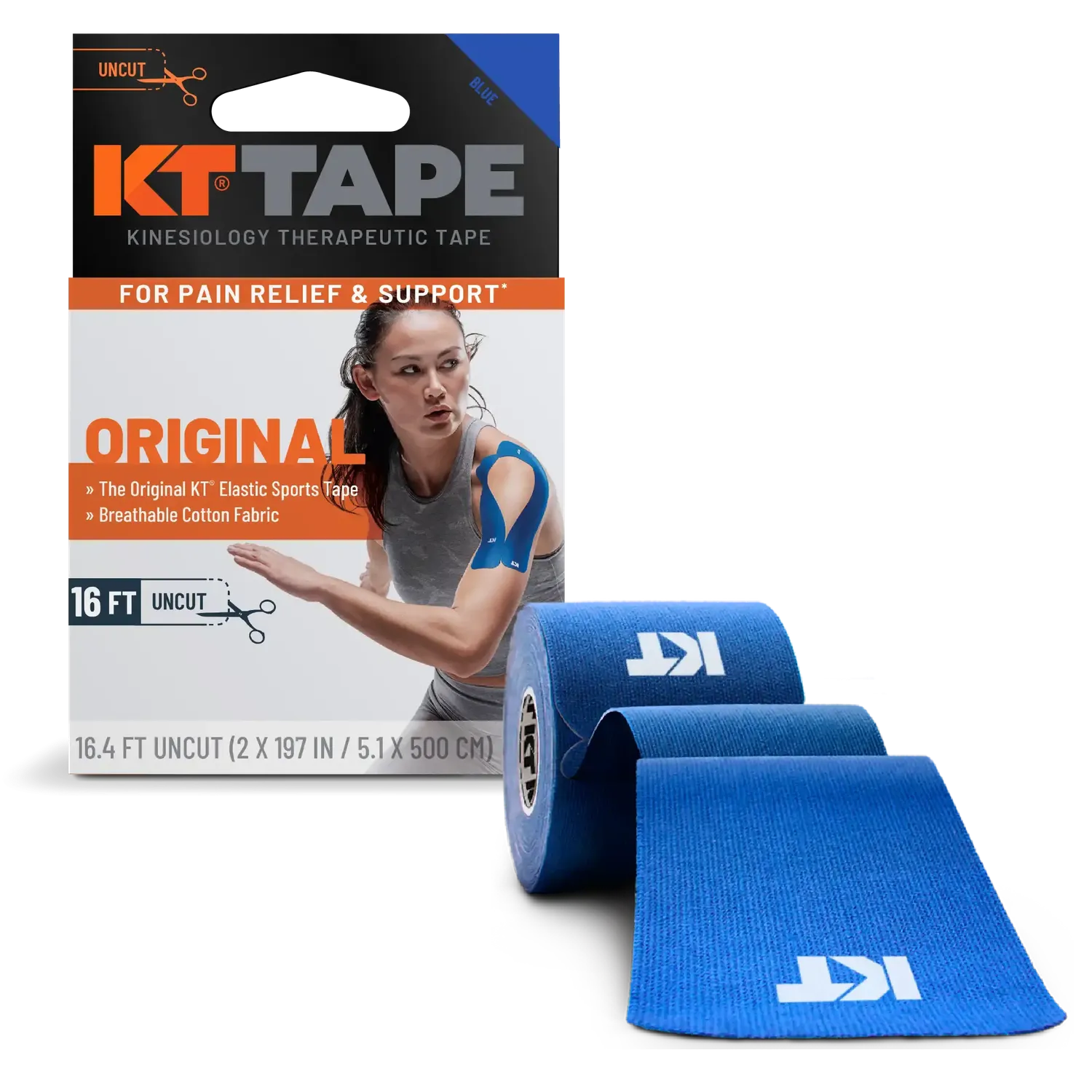 KT Tape Original Cotton kinesiotape ongesneden 16 ft hypoallergeen