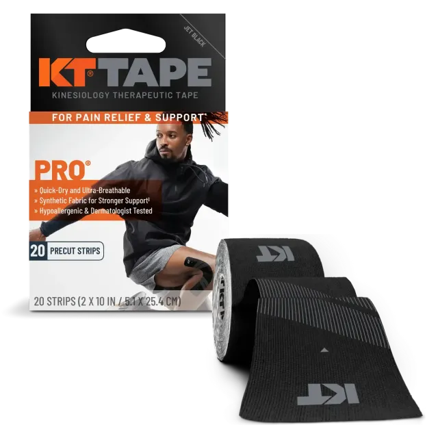KT Tape Pro kinesiotape strips Jet Black voorgeknipt
