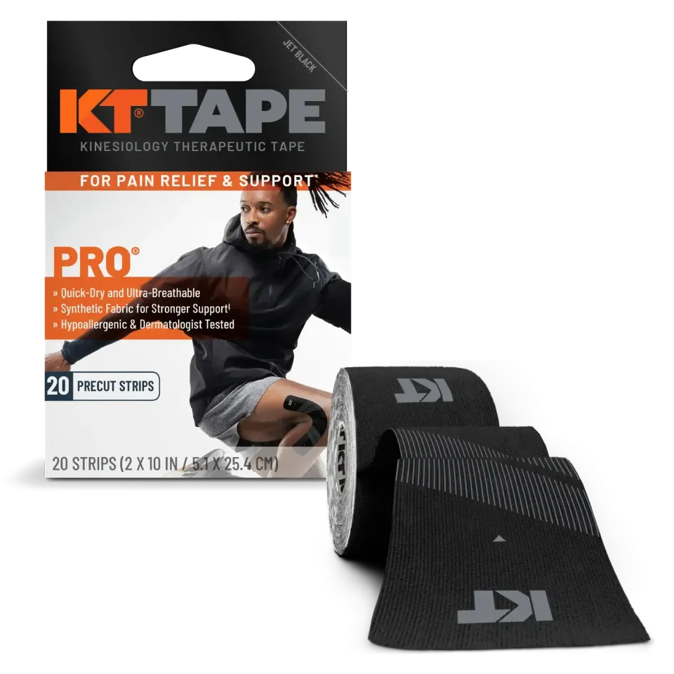 KT Tape Pro kinesiotape strips Jet Black voorgeknipt