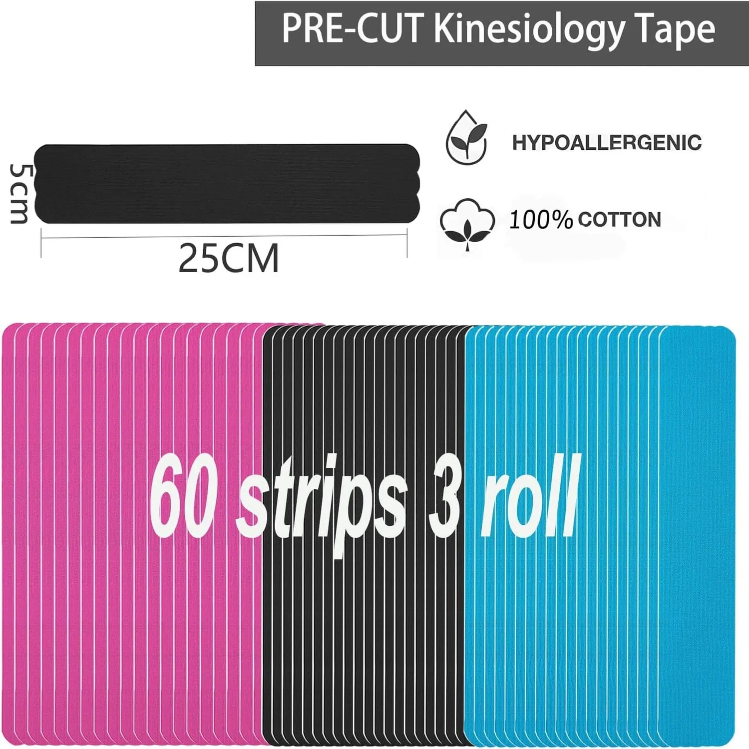 Anampion Pro kinesiotape voorgestanst 3 rollen