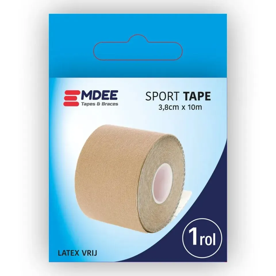 EMDEE Sporttape niet-elastisch 3,8cm x 10m beige stabiliteit