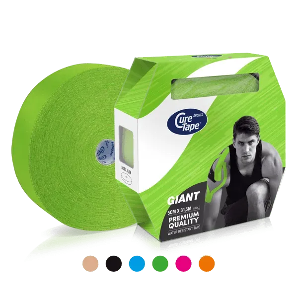 CureTape Giant Sports kinesiotape zwart 31,5 m extra kleef