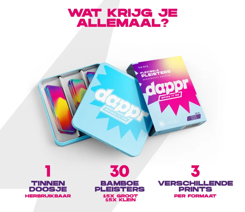 Dappr Tie Dye pleisters bamboe hypoallergeen