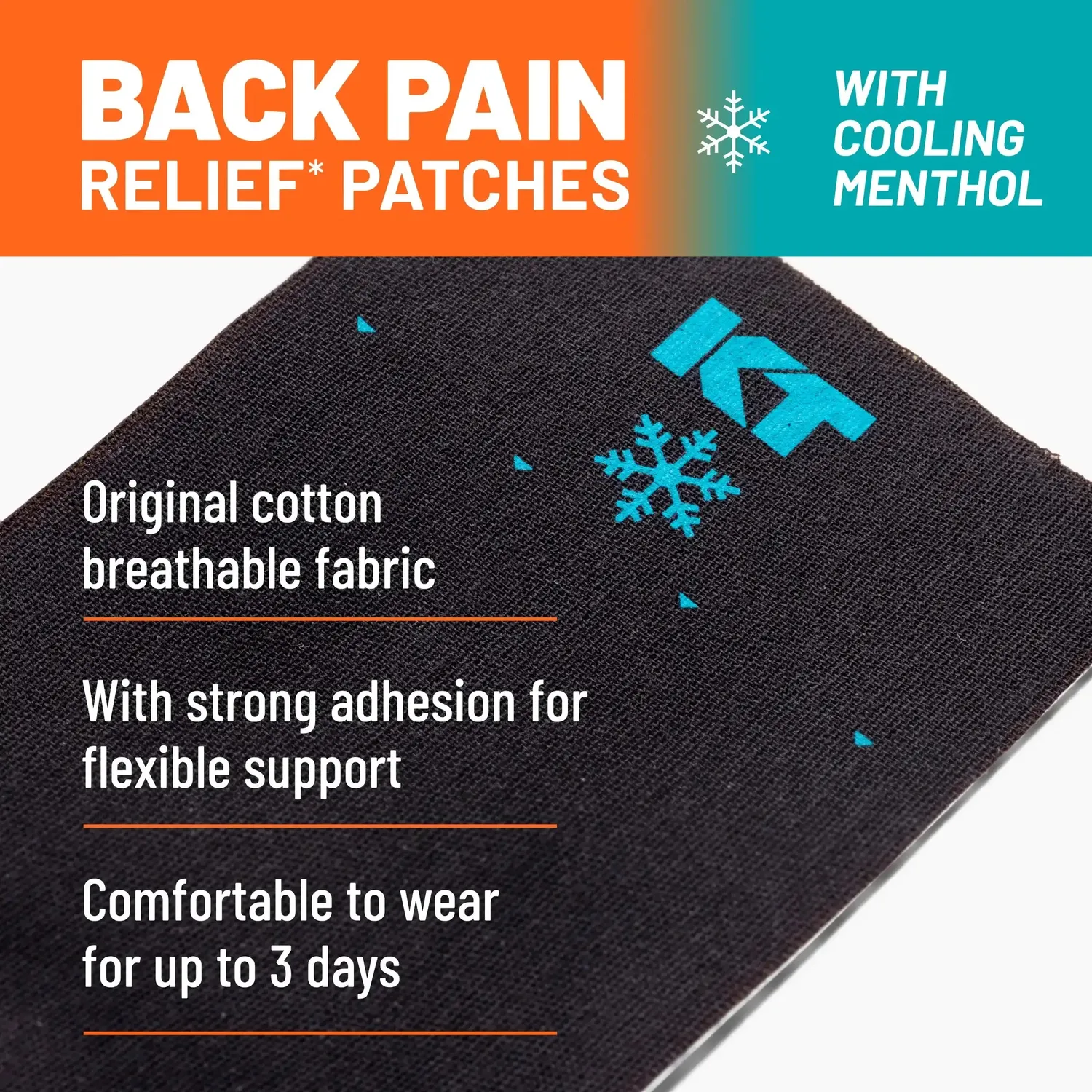KT Tape Back Pain Relief rugpleister 4 stuks XL menthol