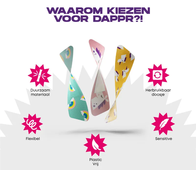 Dappr Unicorn pleisters bamboe kinderen