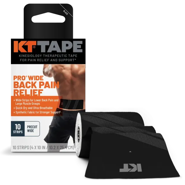 KT Tape Pro Wide kinesiotape 10 strips 4 inch breed