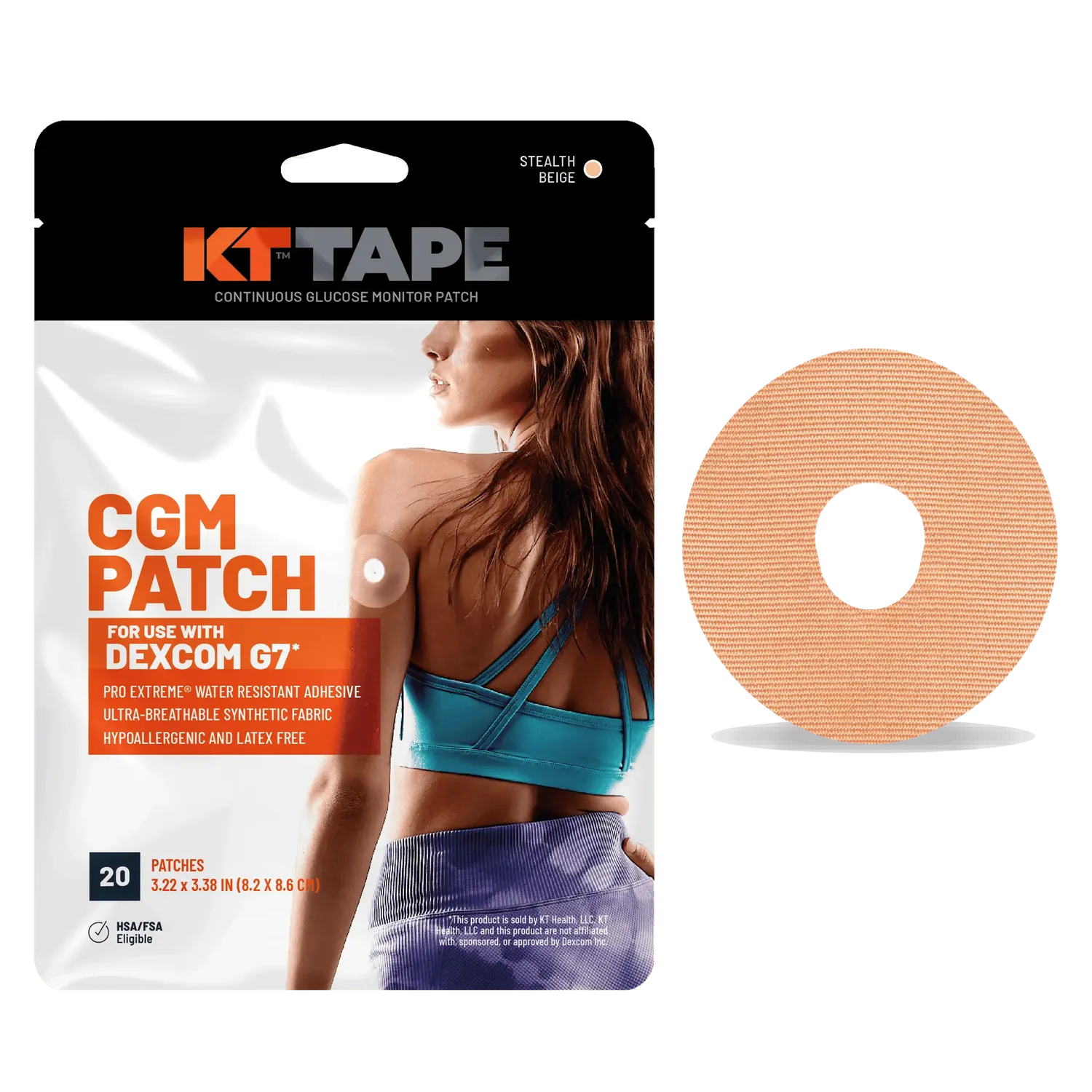 KT Tape CGM Patch sensorpleister Dexcom G6 – waterdicht