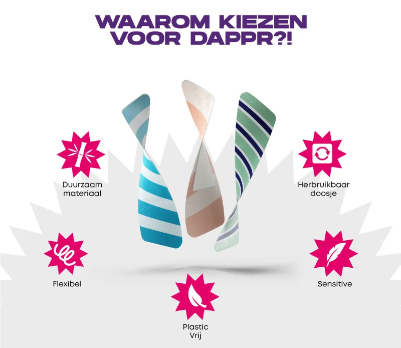 Dappr Stripes pleisters bamboe vrolijke patronen
