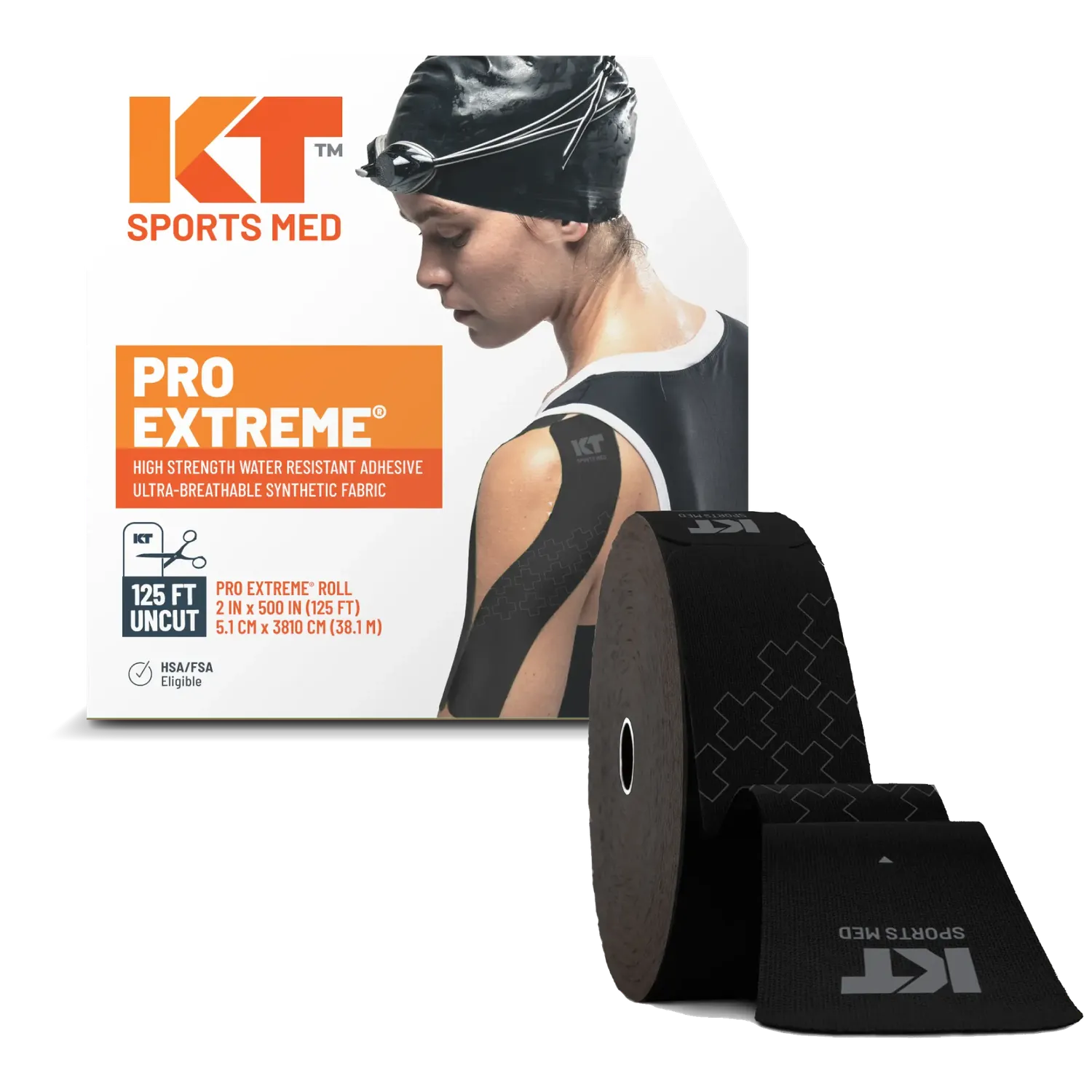 KT Tape Pro Extreme kinesiotape 125ft Jet Black extra sterk